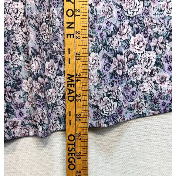 Vintage Jenny Womens Two Piece Blouse Skirt Set Size 20W Purple Floral 80s - Picture 10 of 16